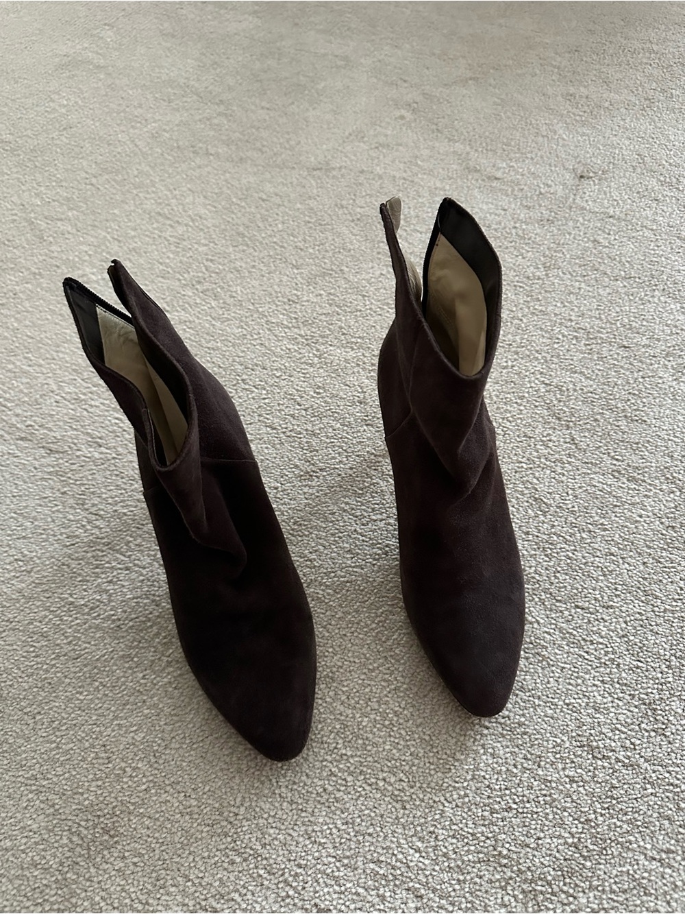Jimmy Choo Dark Brown Suede Pointed Ankle Booties
